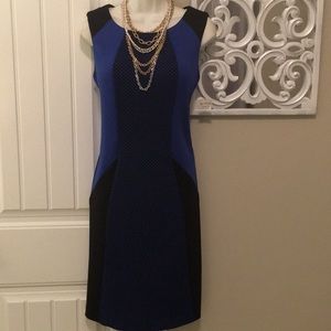 ICE BLUE BLK SZ 8 SHEATH DRESS